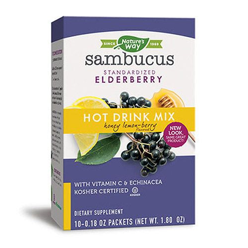 Nature s Way Sambucus Standardized Elderberry Hot Drink Mix - Honey Lemon-Berry