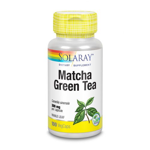 Solaray Matcha Green Tea 300 mg | Healthy Energy  Antioxidant  Mood Metabolism Support | 100 VegCaps