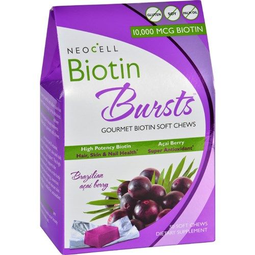 Neocell Laboratories Biotin Bursts - Chewable - Acai Berry - 30 Count Hair  Skin  and Nails