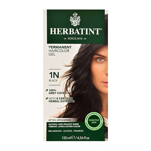 Herbatint Permanent Hair Color Gel  1N Black  1 Box