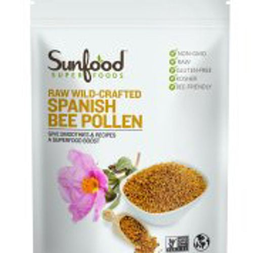 Sunfood Superfoods Raw  Wildcrafted Bee Pollen Granules Superfood Powder  8 Oz