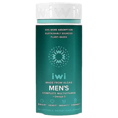 iwi Men s Complete Multivitamin + Vegan Algae Omega 3 - 30 Day Supply  Dietary Supplements