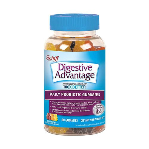 Digestive Advantage Daily Probiotic Gummies  Natural Fruit Flavors - 60 Gummies