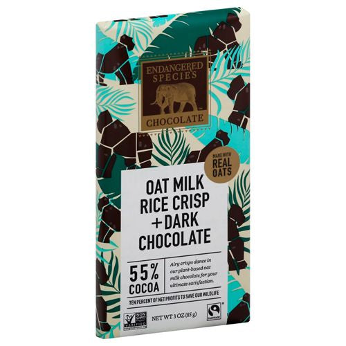Endangered Species Chocolate Zebra Oat Milk Dark Chocolate 55% 1.5 Ounce Bars