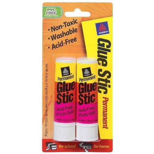 Avery Glue Stic  Nontoxic  Permanent  0.26 oz.  2 Sticks