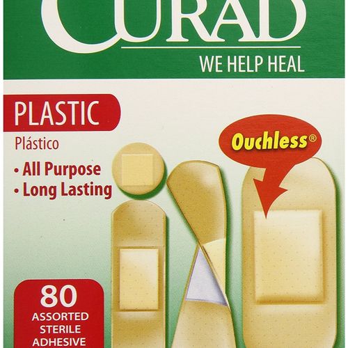 Curad Plastic Bandages All-Purpose Rectangular Long Lasting Assorted Sterile Size  80 Ct