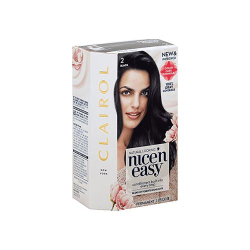 Clairol Nice n Easy Permanent Hair Color Creme  2 Black  1 Application  Hair Dye