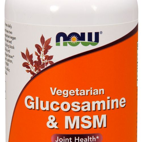 NOW Supplements  Glucosamine & MSM (GreenGrown® Glucosamine)  Vegetarian  240 Veg Capsules
