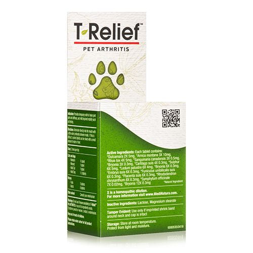 MediNatura T-Relief Pet Arthritis Pain and Stiffness Reliever  90 Tabs