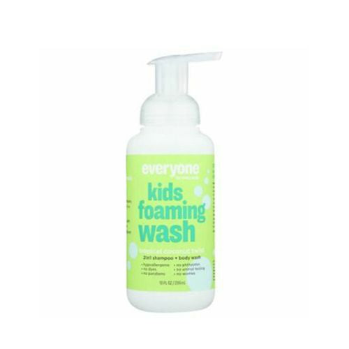 Everyone Kids Tropical Coconut Twist 2-in-1 Foaming Body Wash + Shampoo, 10 Fl Oz
