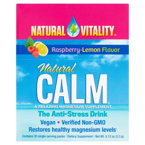 Natural Vitality CALM Anti-Stress Vegan Magnesium Supplement Powder - Raspberry Lemon - 30pk