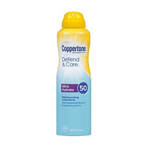 Coppertone Defend & Care Ultra Hydrate SPF 50 Sunscreen Spray, 5 fl oz