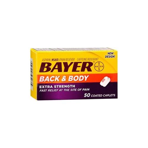 Bayer Back & Body Extra Strength Pain Reliever Aspirin w Caffeine  500mg Coated Tablets  50ct