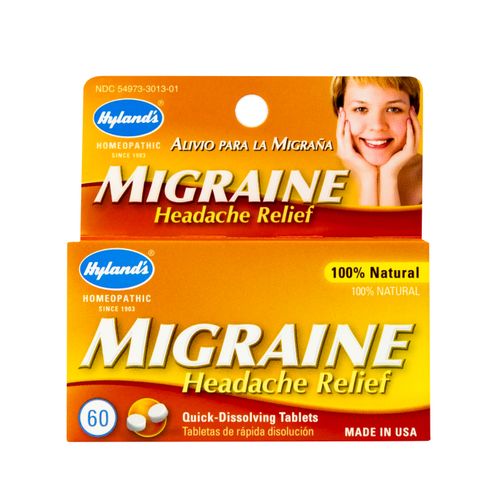 Hyland's Migraine Headache Relief Tablets, Natural Relief of Migraine Pain, 60 Count