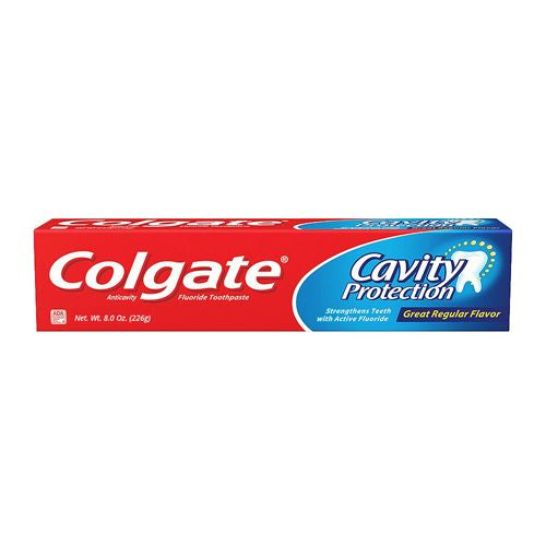 Colgate Cavity Protection Toothpaste with Fluoride  Great Regular Flavor - 8.0 Ounce