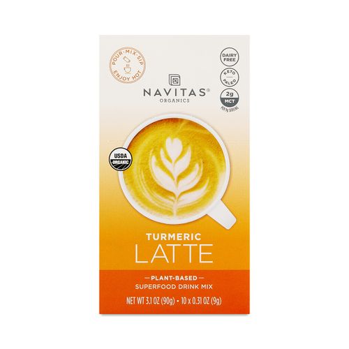 Latte  Superfood Drink Mix  Turmeric  10 Packets  0.31 oz (9 g) Each  Navitas Organics
