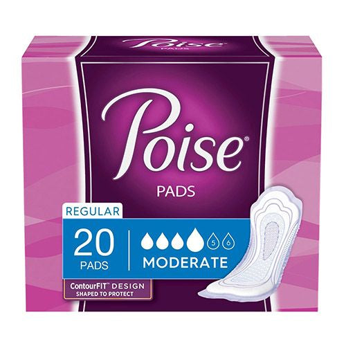 Poise Moderate Absorbency Pads, Regular Length, 20 ct