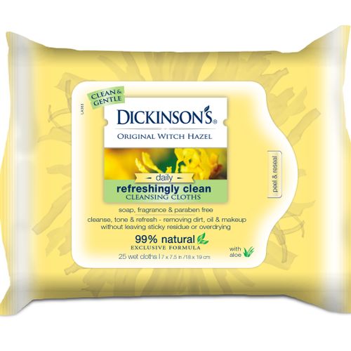 Dickinson s Original Refreshingly Clean Daily Cleansing Cloths  Witch Hazel and Aloe  25 Count