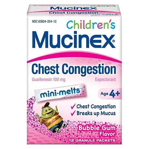 Mucinex Children s Chest Congestion Expectorant Mini-Melts  Bubblegum  12 Count