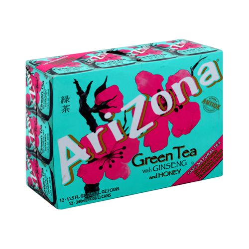(24 Count) Arizona Green Tea With Ginseng And Honey, 11.5 Fl Oz