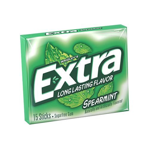 Extra Gum Spearmint Sugar Free Chewing Gum  Single Pack - 15 Stick