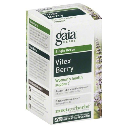 Gaia Herbs Vitex Berry (Chaste Tree) - Supports Hormone Balance & Fertility for Women - Helps Maintain Healthy Progesterone Levels to Support Menstrual Cycle Health - 60 Vegan Caps (30-Day Supply)