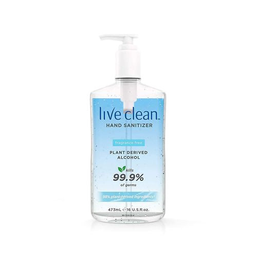 Live Clean Fragrance Free Hand Sanitizer  16 Fl oz