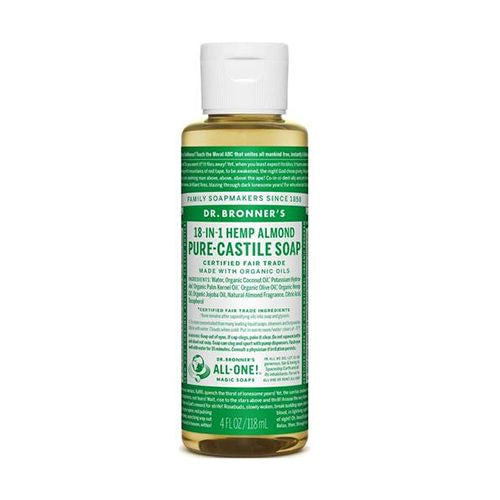 Dr. Bronner s 18-In-1 Hemp Pure-Castile Soap Almond  8.0 FL OZ