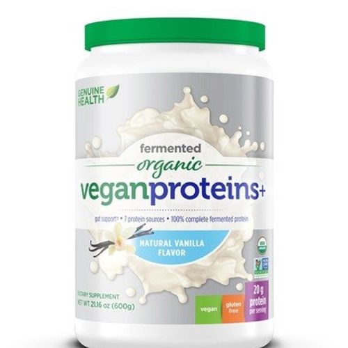 Genuine Health fermented organic vegan protein | natural vanilla 600gms