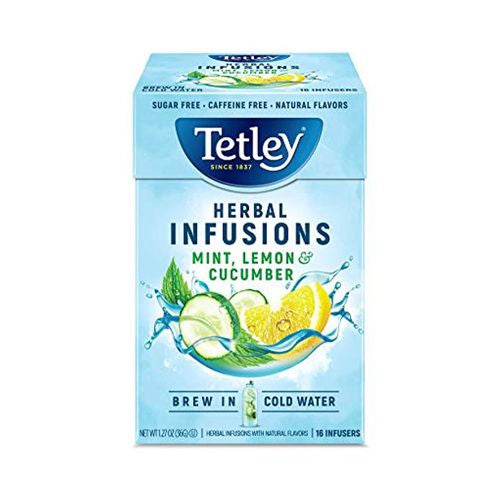 Tetley Herbal Infusions Mint, Lemon, & Cucumber, 16 Count Tea Bags