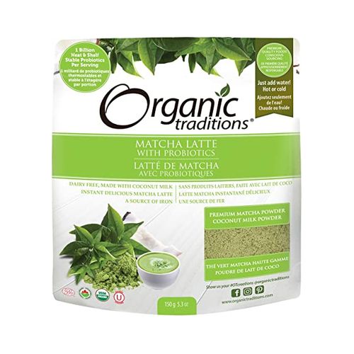 Organic Traditions  Latte Matcha Powder with Probiotics 5.3oz