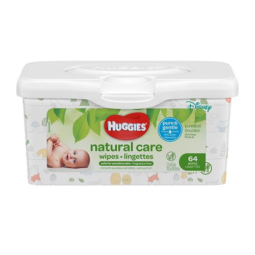 Huggies Natural Care Aloe Baby Wipes, 1 Tub (64 Total Wipes)