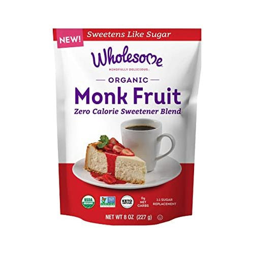 Wholesome Sweeteners Organic Monk Fruit Sweetener Packets, Zero Calorie, Keto Certified, No Glycemic Impact, Non GMO, Gluten Free & Vegan, 5.6 oz (40 Individual Packets) (B081BPL97S)