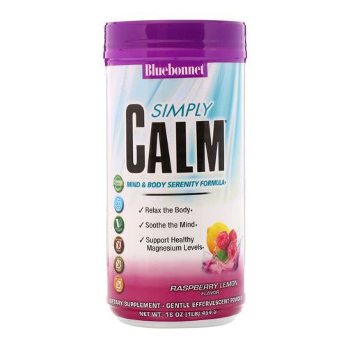 Bluebonnet Nutrition Simply Calm Powder Raspberry Lemon Flavor 16 oz 454 g
