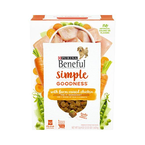 Purina Beneful Simple Goodness Dry Dog Food Farm Raised Chicken  56.4 oz Box