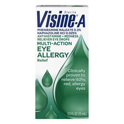Visine -A Antihistamine + Redness Multi-Action Eye Allergy Reliever Eye Drops  .5 Fl. Oz