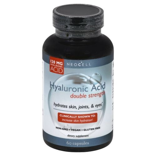 NeoCell Double Strength Hyaluronic Acid Vegan Capsules, 120mg, 60 Ct