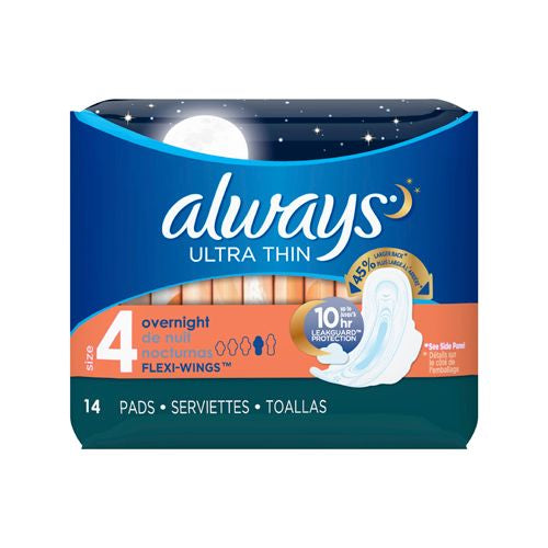 Always Pads Ultra Thin Overnight Fle