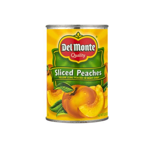 DEL MONTE, SLICED PEACHES YELLOW CLING PEACHES IN HEAVY SYRUP