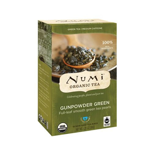 Numi Organic Tea Gunpowder Green, 18 Count Box of Tea Bags