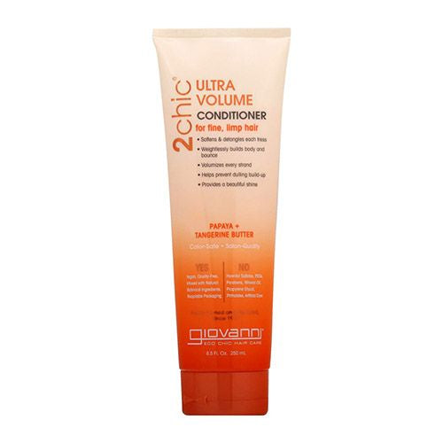 Giovanni Conditioner  Ultra Volume Tangerine and Papaya Butter for Fine  Thinning Hair  Sulfate Free  No Parabens 8.5 oz