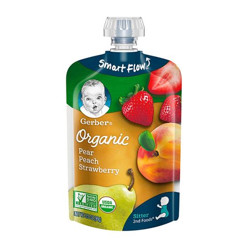 Gerber Organic 2nd Foods Pear Peach & Strawberry Baby Food - 3.5oz