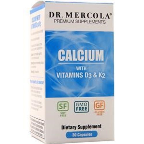 Dr. Mercola  Calcium with Vitamins D3 & K2 Dietary Supplement  30 Servings (30 Capsules)