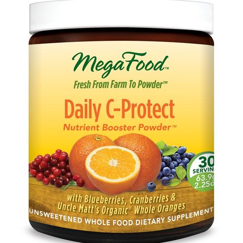 MegaFood  Daily C-Protect Booster Powder Singles  Supports Natural Immune Defenses  Drink Mix Supplement  Gluten Free  Vegan  30 Packs
