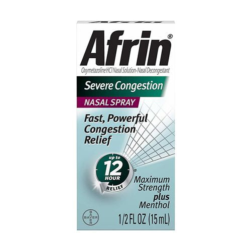 Afrin Severe Congestion 12 Hour Nasal Decongestant Spray - 15 mL