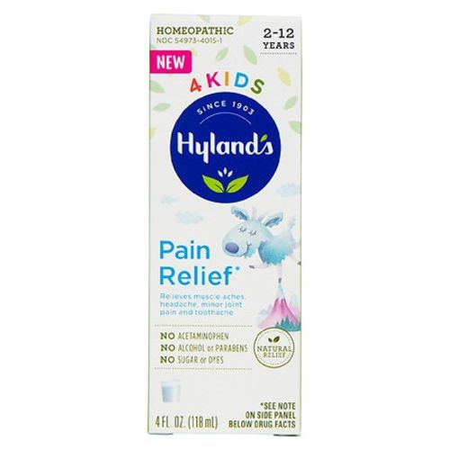 Hyland s Naturals Kids Pain Relief  Relieves Muscle Aches  Headache  Minor Joint Pain and Toothache  Grape Flavor  4 Fluid Ounces