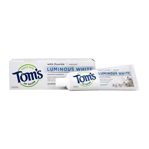 Tom's of Maine - Natural Luminous White Toothpaste with Fluoride Spearmint - 4 oz.