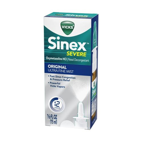 Vicks Sinex Severe Ultra Fine Nasal Mist  Nasal Decongestant Over-the-Counter Medicine  265 Sprays