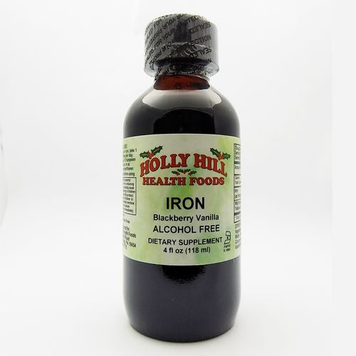 Holly Hill Health Foods  Liquid Iron Alcohol Free  Blackberry Vanilla  4 Ounces