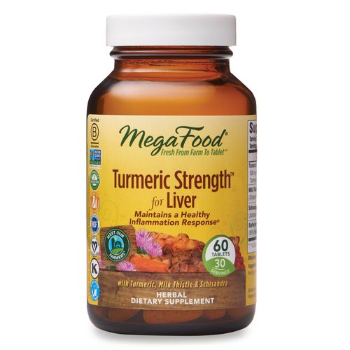 MegaFood  Turmeric Strength for Liver  Maintains a Healthy Inflammation Response  Vitamin and Herbal Dietary Supplement  Gluten Free  Vegan  60 Tablets (30 Servings)